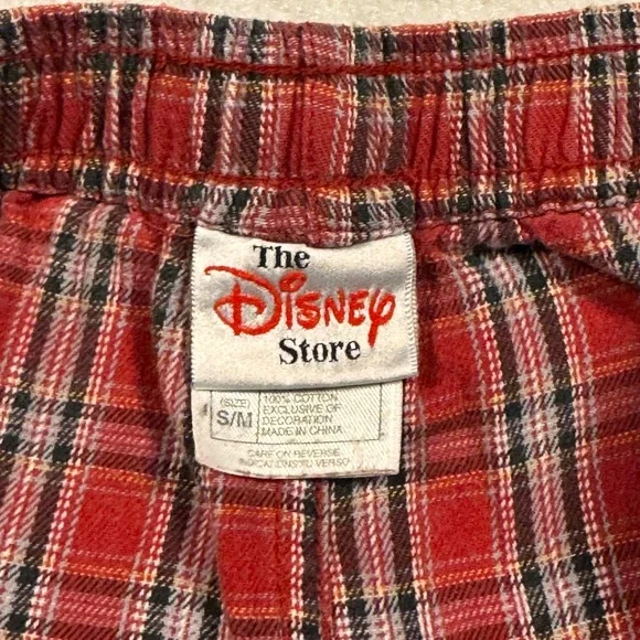Disney Store Red Plaid Cotton Pajama Pants Lounge Sleepwear Size S/M - Picture 2 of 10